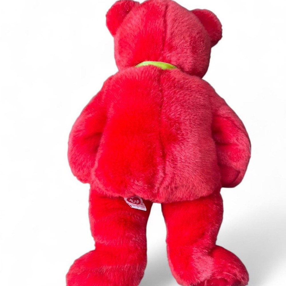 Ty OSITO 1999 BEANIE BUDDIES COLLECTION Red Plush Bear with Ribbon - Picture 3 of 8